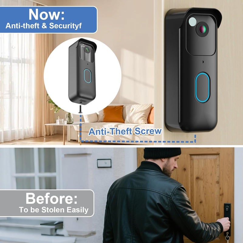 Pyfhy No-Drill Adhesive Doorbell Mount Compatible with Blink Doorbell (2nd Gen), Door Mounting Holder Bracket Accessories, Not Block Motion Sensor Anti-Theft Camera Mount for Home, Apartment, Office, School - Image 4